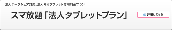 NEW 法人データシェア対応。法人向けタブレット専用料金プラン スマ放題「法人タブレットプラン」