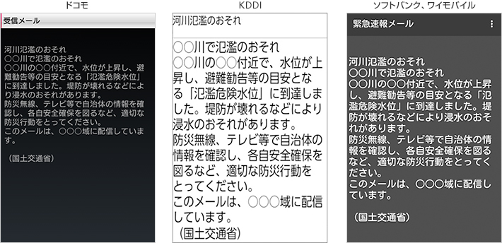 ①河川氾濫のおそれ