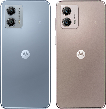moto g53y 5G（モトローラ製）（左から）アークティックシルバー、ペールピンク