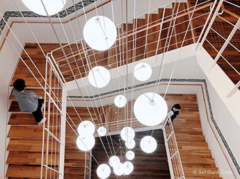 Floors linked by internal stairways