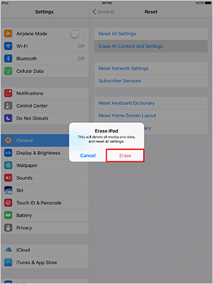 “Erase iPad” → Tap “Erase”.