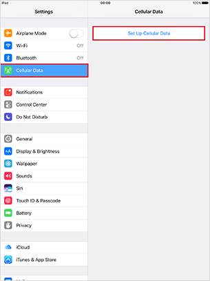Tap “Cellular Data” → “Set Up Cellular Data”