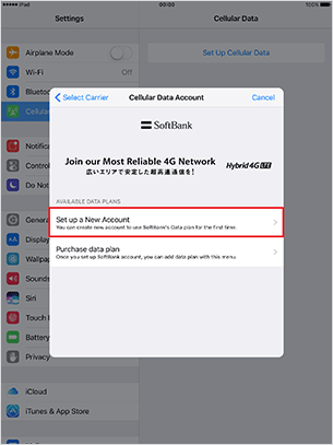 Tap “Set up a New Account”