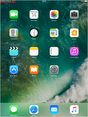 Turn off your iPad then turn it on again, check that "Cellular carrier" and "Network status" at Status bar is “●●●●● SoftBank 4G”, service is available.