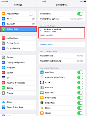 Tap “Cellular Data” , then in “CHOOSE A DATA PLAN”, tap “Add a New Plan”.