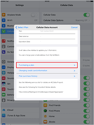 Check subscriber name and e-mail address, and tap “Purchasing a plan”.