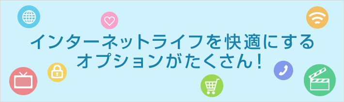 インターネットライフを快適にするオプションがたくさん！