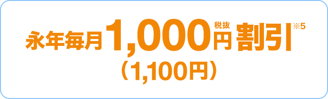 永年毎月1,000円税抜割引 （1,100円）